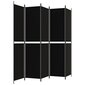 vidaXL 5 paneeliga ruumijagaja, must, 250x220 cm, kangas цена и информация | Sirmid ja vaheseinad | kaup24.ee