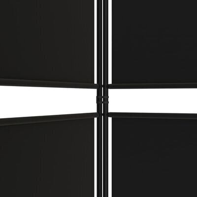 vidaXL 5 paneeliga ruumijagaja, must, 250x220 cm, kangas цена и информация | Sirmid ja vaheseinad | kaup24.ee