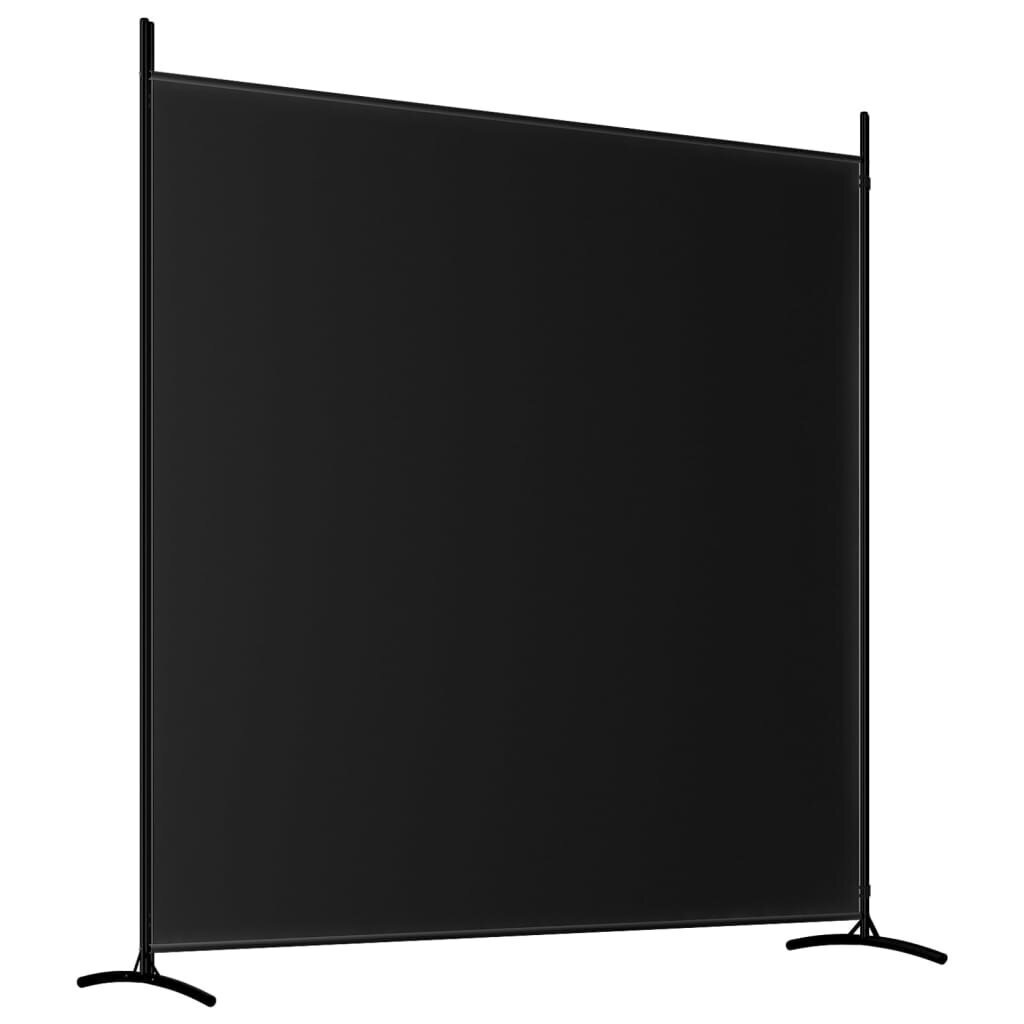 vidaXL 2 paneeliga sirm, must, 348 x 180 cm, kangas hind ja info | Sirmid ja vaheseinad | kaup24.ee