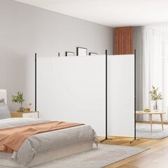 vidaXL 3 paneeliga sirm, valge, 525x180 cm, kangas цена и информация | Мобильные стенки | kaup24.ee