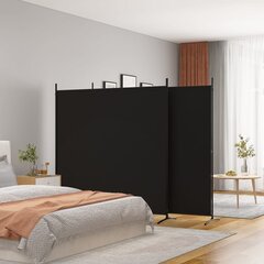 vidaXL 3 paneeliga sirm, must, 525x180 cm, kangas цена и информация | Мобильные стенки | kaup24.ee