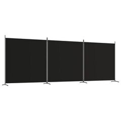 vidaXL 3 paneeliga sirm, must, 525x180 cm, kangas цена и информация | Мобильные стенки | kaup24.ee