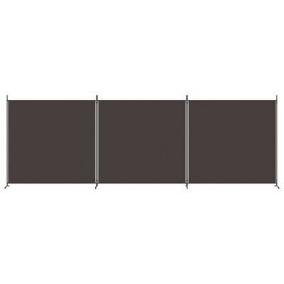 vidaXL 3 paneeliga ruumijagaja, pruun, 525 x 180 cm, kangas hind ja info | Sirmid ja vaheseinad | kaup24.ee