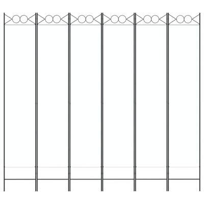 vidaXL 6 paneeliga sirm, valge, 240x220 cm, kangas цена и информация | Sirmid ja vaheseinad | kaup24.ee