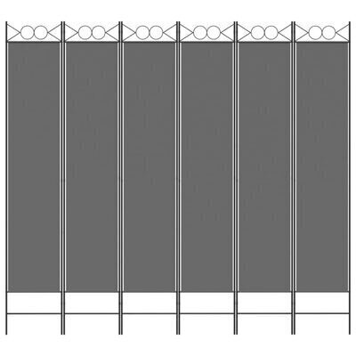 vidaXL 6 paneeliga ruumijagaja, antratsiithall, 240x220 cm, kangas hind ja info | Sirmid ja vaheseinad | kaup24.ee