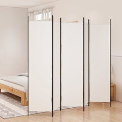vidaXL 5 paneeliga ruumijagaja, valge, 250 x 200 cm, kangas hind ja info | Sirmid ja vaheseinad | kaup24.ee