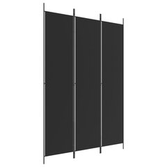 vidaXL 3 paneeliga ruumijagaja, must, 150x220 cm, kangas hind ja info | Sirmid ja vaheseinad | kaup24.ee