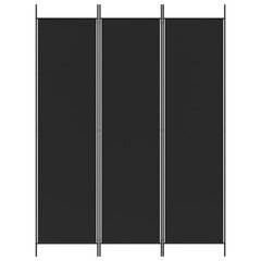 vidaXL 3 paneeliga ruumijagaja, must, 150 x 200 cm, kangas hind ja info | Sirmid ja vaheseinad | kaup24.ee