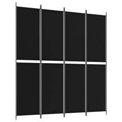 vidaXL 4 paneeliga ruumijagaja, must, 200 x 220 cm, kangas hind ja info | Sirmid ja vaheseinad | kaup24.ee