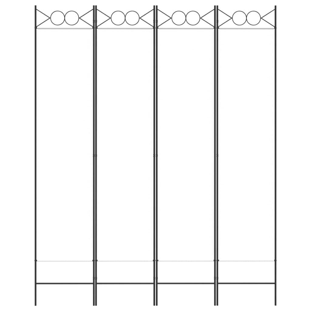 vidaXL 4 paneeliga ruumijagaja, valge, 160x200 cm, kangas цена и информация | Sirmid ja vaheseinad | kaup24.ee