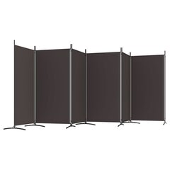 vidaXL 6 paneeliga ruumijagaja, pruun, 520 x 180 cm, kangas hind ja info | Sirmid ja vaheseinad | kaup24.ee
