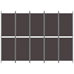 vidaXL 5 paneeliga ruumijagaja, pruun, 250 x 180 cm, kangas hind ja info | Sirmid ja vaheseinad | kaup24.ee
