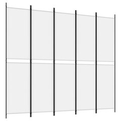 vidaXL 5 paneeliga ruumijagaja, valge, 250 x 220 cm, kangas hind ja info | Sirmid ja vaheseinad | kaup24.ee