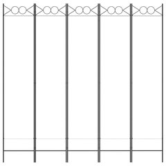 vidaXL 5 paneeliga ruumijagaja, valge, 200 x 200 cm, kangas hind ja info | Sirmid ja vaheseinad | kaup24.ee