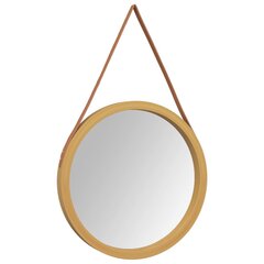 vidaXL seinapeegel nööriga, kuldne, Ø 55 cm цена и информация | Подвесные зеркала | kaup24.ee