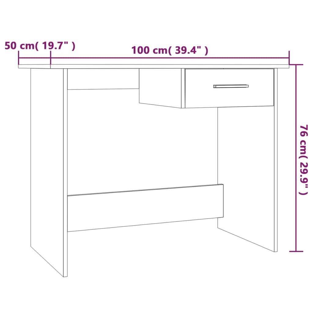 vidaXL kirjutuslaud, pruun tamm, 100 x 50 x 76 cm, tehispuit hind ja info | Arvutilauad, kirjutuslauad | kaup24.ee