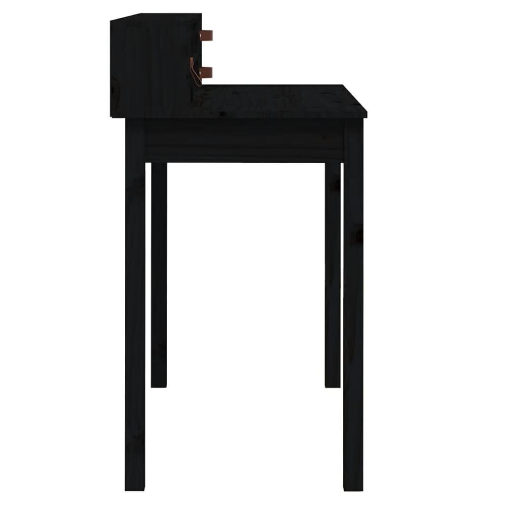vidaXL kirjutuslaud, must, 110 x 50 x 93 cm, männipuit hind ja info | Arvutilauad, kirjutuslauad | kaup24.ee