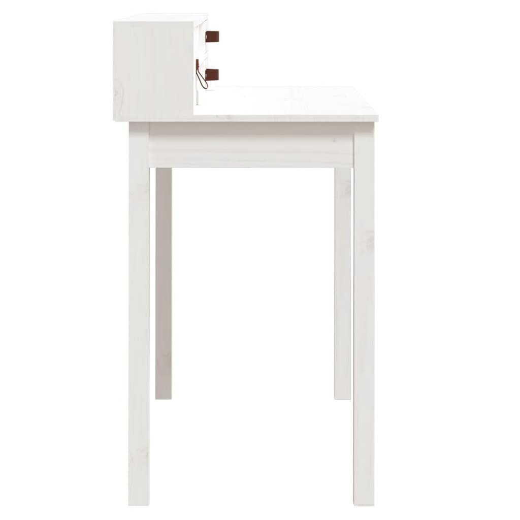 vidaXL kirjutuslaud, valge, 110 x 50 x 93 cm, männipuit hind ja info | Arvutilauad, kirjutuslauad | kaup24.ee