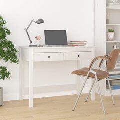 vidaXL kirjutuslaud sahtlitega, valge, 100x50x78 cm, männipuit hind ja info | Arvutilauad, kirjutuslauad | kaup24.ee