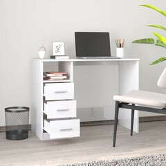 Белый письменный стол с 5 выдвижными ящиками цена и информация | Компьютерные, письменные столы | kaup24.ee