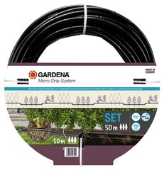 Tilkkastmissüsteem põõsastele/hekkidele Gardena Micro-Drip, 50m hind ja info | Kastekannud, voolikud, niisutus | kaup24.ee