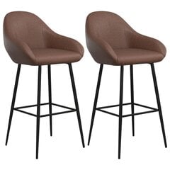 Барные стулья из коричневой искусственной кожи, 2 шт. цена и информация | Стулья для кухни и столовой | kaup24.ee