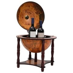 Globe veinipudeli hoidja, pruun, tahke eukalüpt цена и информация | Кухонные шкафчики | kaup24.ee