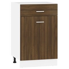 Alumine kapp 1D1S 50 x 46 x 81,5 cm, pruun/valge цена и информация | Кухонные шкафчики | kaup24.ee