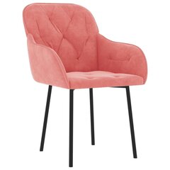 Söögitoolid 2 tk, roosa, samet hind ja info | Söögilaua toolid, köögitoolid | kaup24.ee