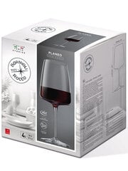 Planeo Rosso punase veini klaasid 54 cl, kinkekarbis 4 tk hind ja info | Klaasid, tassid ja kannud | kaup24.ee