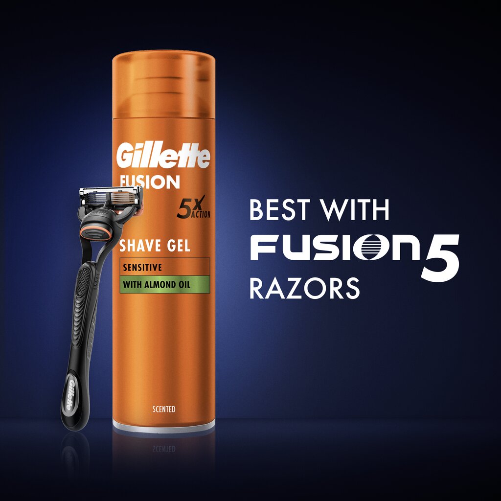 Gillette Fusion Raseerija Varuterad 8 tk + Fusion 5 Ultra Sensitive Raseerimisgeel hind ja info | Raseerimisvahendid | kaup24.ee