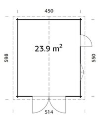 Garaaž Roger 23,9 m² puitväravaga цена и информация | Садовые сараи, дровницы | kaup24.ee