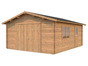 Garaaž Roger 23,9 m² puitväravaga pruuni puidukaitsega hind ja info | Kuurid ja aiamajad | kaup24.ee