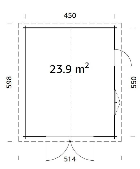 Garaaž Roger 23,9 m² puitväravaga halli puidukaitsega hind ja info | Kuurid ja aiamajad | kaup24.ee