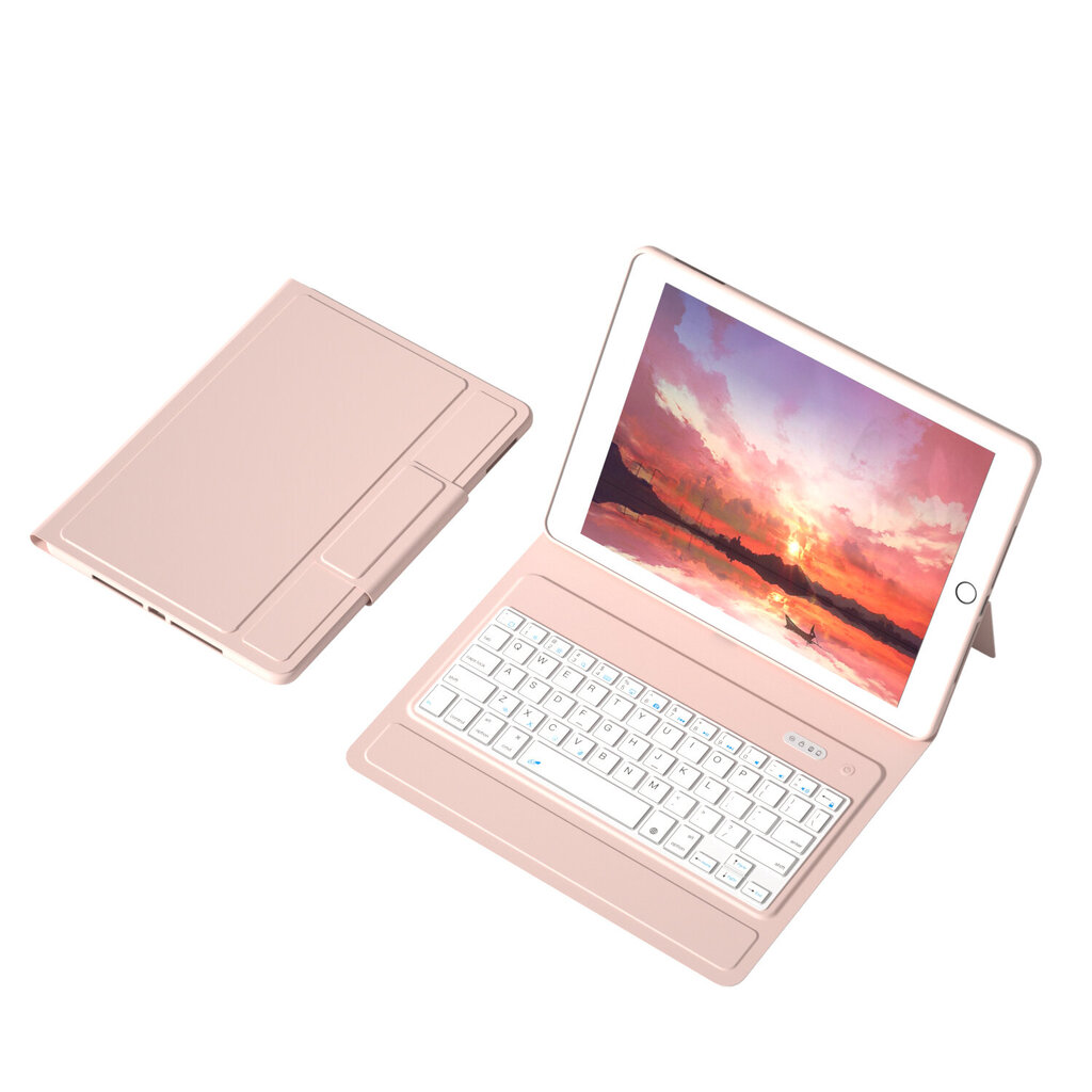 Klappkate ja Bluetooth klaviatuur Ykcloud T1082 et iPad 10.2(2021/2020/2019)/iPad Air 10.5/iPad Pro10.5 цена и информация | Tahvelarvuti kaaned ja kotid | kaup24.ee