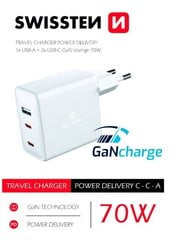 Swissten GaN Travel, USB-C, 3A hind ja info | Mobiiltelefonide laadijad | kaup24.ee