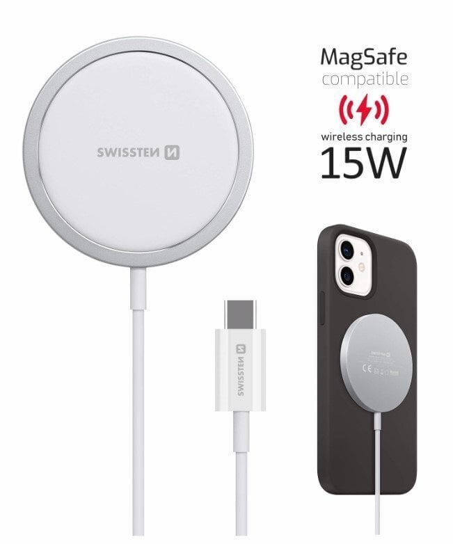 Swissten MagStick, Wireless/USB-C, 2A цена и информация | Mobiiltelefonide laadijad | kaup24.ee