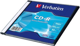 Verbatim CD-R 80min 700MB52x Slim üksik hind ja info | Vinüülplaadid, CD, DVD | kaup24.ee