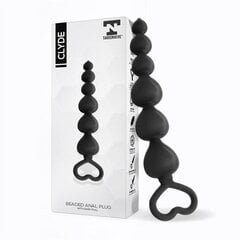 Clyde Beaded Butt Plug with Easy Pull Ring Silicone Black цена и информация | Анальные игрушки | kaup24.ee