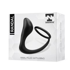 Randal Butt Plug with Penis Ring Silicone Black цена и информация | Анальные игрушки | kaup24.ee