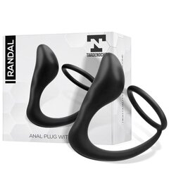 Randal Butt Plug with Penis Ring Silicone Black цена и информация | Анальные игрушки | kaup24.ee