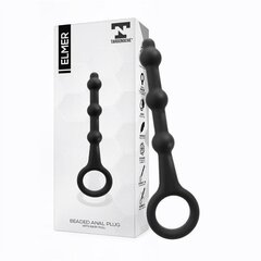 Elmer Beaded Butt Plug with Easy Pull Ring Silicone Black hind ja info | Anaallelud | kaup24.ee