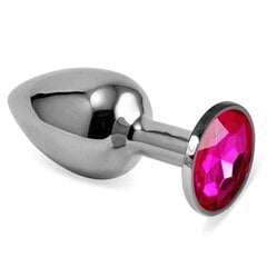 Butt Plug Silver Rosebud Classic koos Fuchsia Jeweliga Suurus S hind ja info | Anaallelud | kaup24.ee