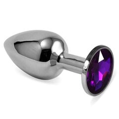 Butt Plug Silver Rosebud Classic with Purple Jewel Size S цена и информация | Анальные игрушки | kaup24.ee