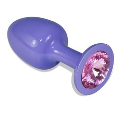 Metal Butt Plug Purple Rosebud with Pink Jewel цена и информация | Анальные игрушки | kaup24.ee