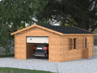 Garaaž Roger 23,9 m² tõsteuksega pruuni puidukaitsega hind ja info | Kuurid ja aiamajad | kaup24.ee