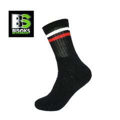 Спортивные носки Bisoks 11022 black/2 stripes white/red цена и информация | Мужские носки | kaup24.ee