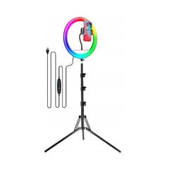 Ringikujuline RGB LED lamp 30 cm koos statiivi ja muude tarvikutega цена и информация | Моноподы для селфи («Selfie sticks») | kaup24.ee