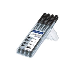 Püsivate markerite komplekt Staedtler Lumocolor 31-9WP4GS, must pakett 4 tk. цена и информация | Письменные принадлежности | kaup24.ee