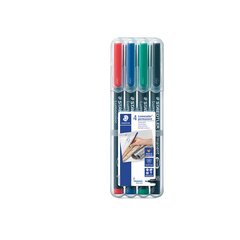 Постоянный маркер Statdtler Lumocolor 318F, 0,6 мм, 4 цветового набора 4 ПК. цена и информация | Канцелярские товары | kaup24.ee